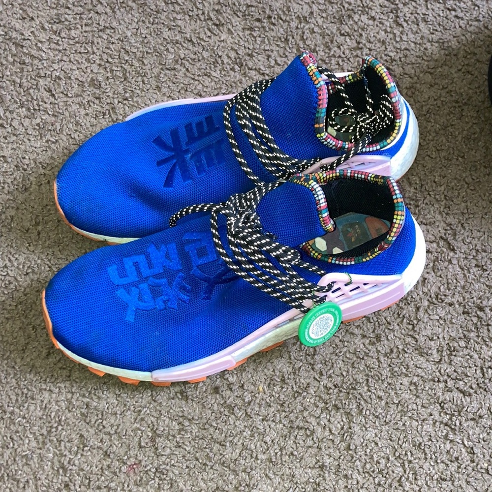 Adidas human races color way blue and pink size9.5